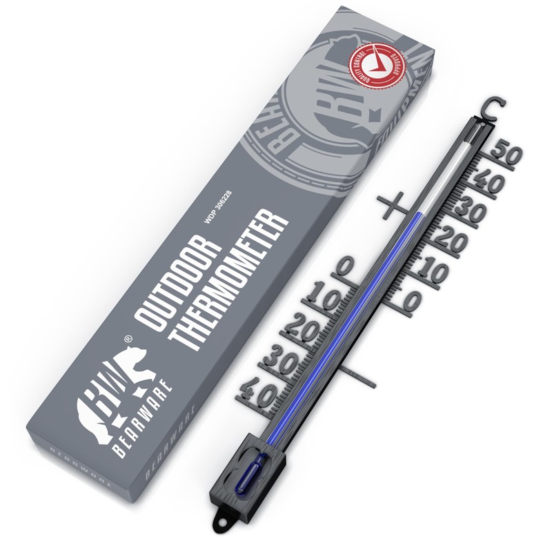 CSL - 2 x Analogue Metal Thermometer - Outdoor Thermometer