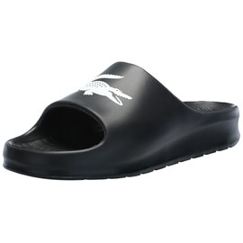 Lacoste Mens Serve Slide 2.0 Sandal, BLK/WHT, 11