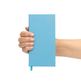 evelay 2025 Diary Week to View Slim Hardback Small Pocket Notebook Journal for School Home Office Personal Use (7cm x 14cm, Sky)