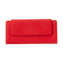 PURCHIC Women's Long Wallet, Genuine Leather, Thin, Lightweight, Slim, Thin, Large Capacity, Italian Button, Skimming Prevention, International Travel, green (dark green)