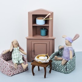 1:12 Handcrafted Wooden Triangular Cabinet Tier Storage with Door for Miniature Bedrooms and Living Rooms BJD OB11 Doll House Birthday Gift for 3+ Year Old