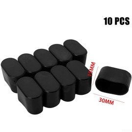 Oval Chair Leg Caps Floor Protector PVC Furniture Pads Table Feet Non Slip Floor Protectors for Hardwood Floors Chair Feet Pad (Black, 15x30mm) 10pcs