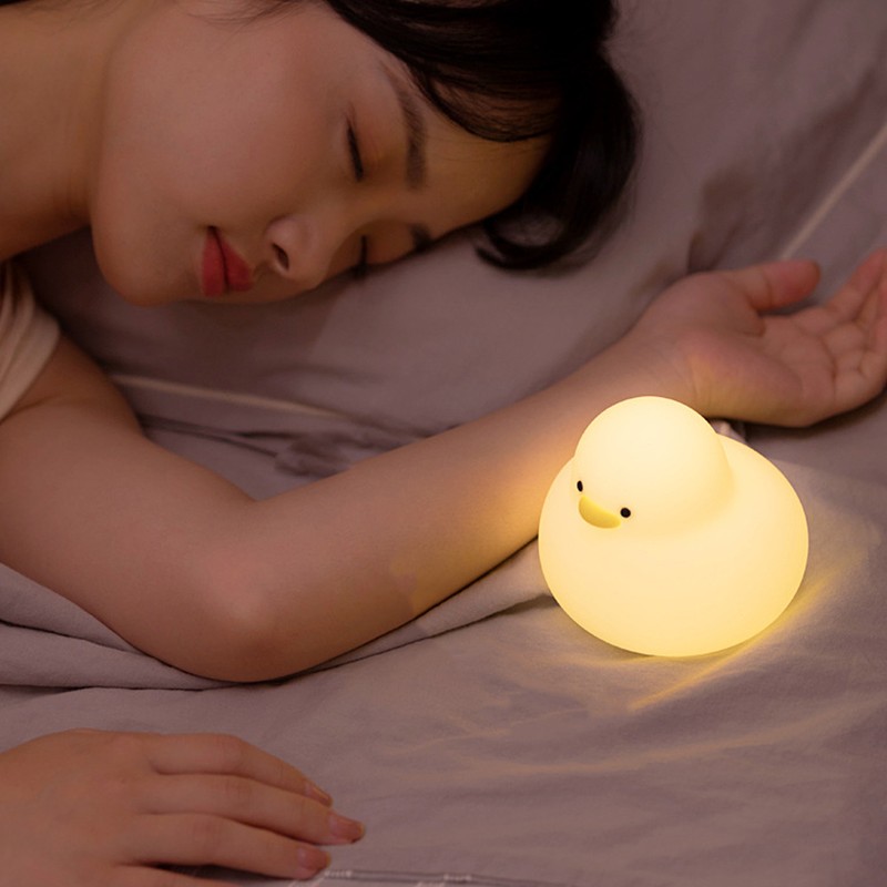 Night Light Cute Cartoon Appearance Silicone Night Lamp with Data