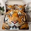 Feelyou Tiger Fitted Sheet Animal Pattern Bed Sheet Set Safari