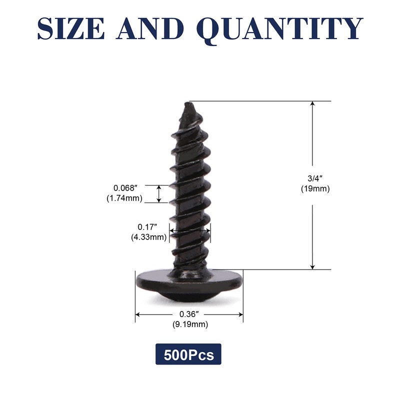 #8 x 3/4" Wood Screw 500Pcs Alloy Steel Standard Thread