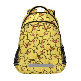 ALAZA Teens School Backpack Cute Yellow Duck Pattern Laptop Backpack with Reflective Strap, Travel Backpack Casual Daypack for Elementary Primary middle Bookbag