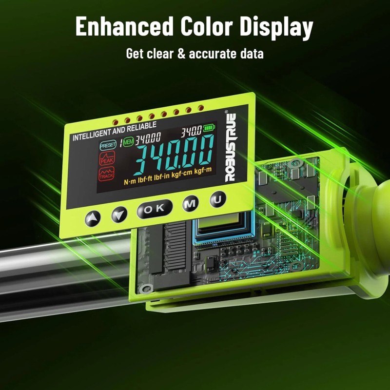 Robustrue Electronic Torque Wrench with Buzzer & LED, 500 Data