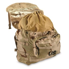 M MCGUIRE GEAR GI MOLLE II 3-Color Desert 5-Piece Pack System, Tactical Field Pack, Padded Shoulder Straps, Sleep System Carrier, Waist Belt and Pack Frame