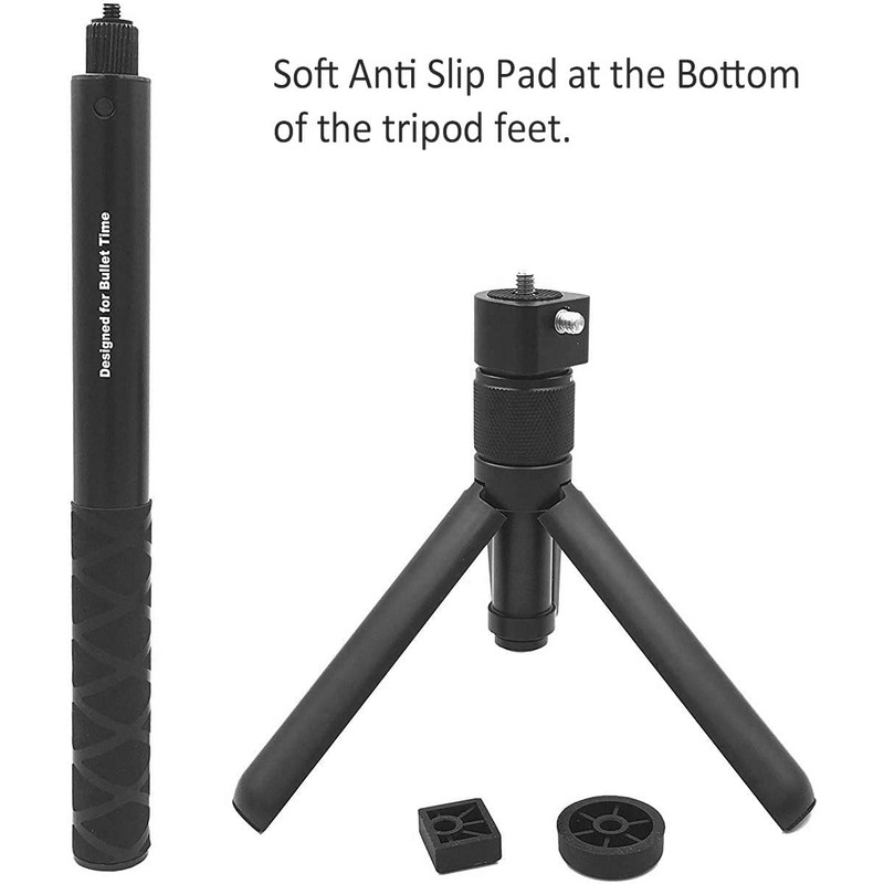 Selfie Stick Invisible Bullet Time Handle Kit with Foldable Tripod