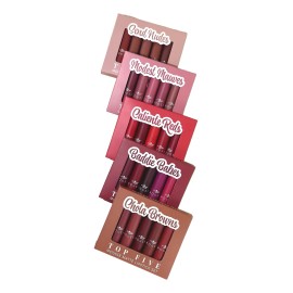 Set 5 Labiales Mate Mousse Top Five Italia Deluxe Original