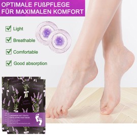 2 Paar Lavendel Fußmaske, Intensiv Pflegende Hornhautentferner, Sanftes Fußpeeling, Fuß Exfoliating Maske, Natürlich & Effektiv Hornhaut Entfernen, Beruhigende Fußpflege Foot Mask (Tiefpurpur)