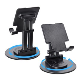 ONCHEER - Soporte giratorio de 360° para computadora, soporte de teléfono celular totalmente plegable para oficina y hogar, soporte de tablet ajustable en ángulo y altura para todos los teléfonos