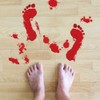 KUUQA 4 Pcs Footprint Clings Horror PVC Stickers for Halloween