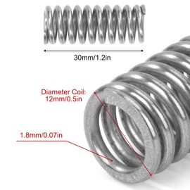 GUNGY Compression Spring Stainless Steel Spring Compression Springs 30 mm Wire Diameter 1.8 mm Outer Diameter 12 mm Length 30 mm Maximum Spring Force 7.5 kg Pack of 10