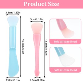 Piriuuo 2 Pcs Silicone Face Mask Applicator, Soft Face Mask Brush Applicator Double-End Face Mask Brush Reusable Silicone Face Brush Versatile Face Mask Spatula for Body Lotion Mud Clay