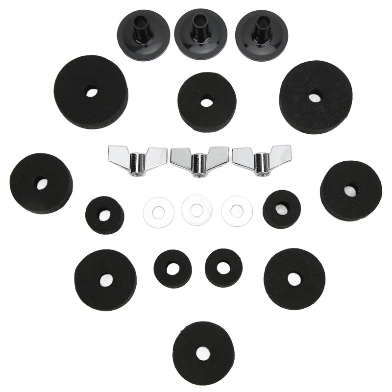 21Pcs Cymbal Replacement Accessories Felts Sleeves Wing Nuts Washers for