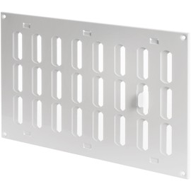 Repa Market 12" x 8" Inch (Outer Dimensions) White Adjustable Air Wall Vent Cover - Indoor Outdoor Metal Grille Heating Cooling Ventilation for Home Garage Shed Open and Close Register (300 x 200 mm)
