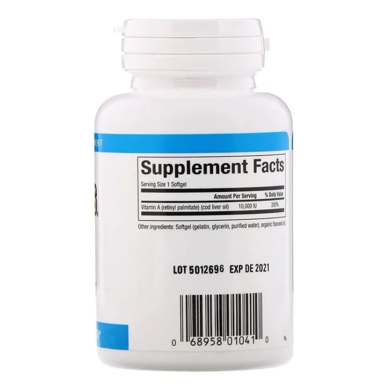 Vitamina A 10000ui Retinol 180 Cápsulas Importado