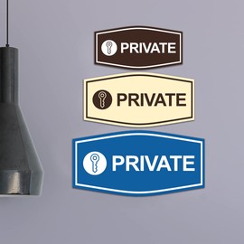 Fancy Private (Key) Sign (Ivory/Dark Brown) - Large