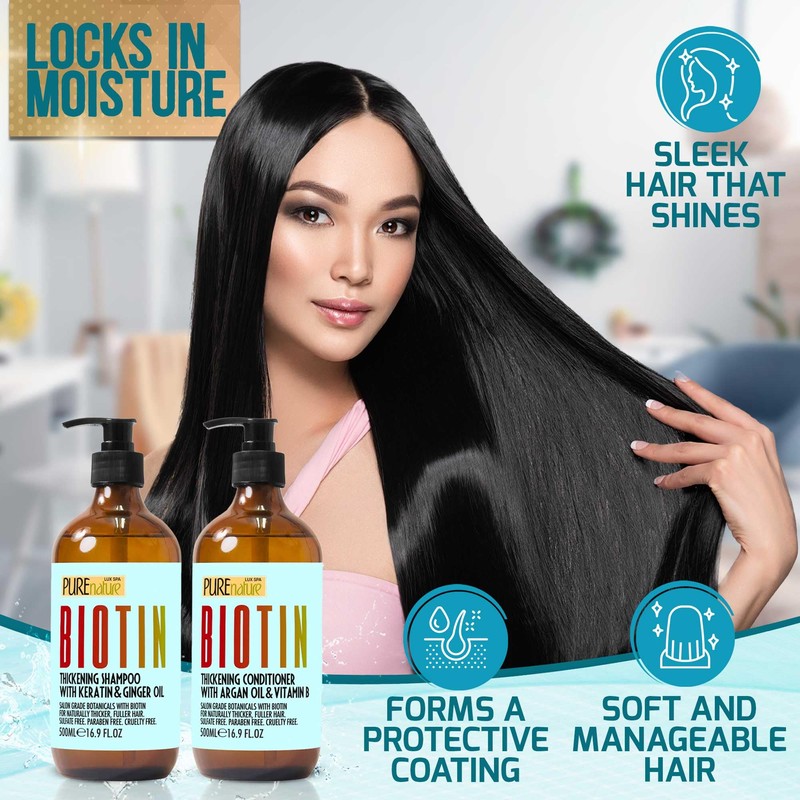 Biotin Shampoo and Conditioner Set - Volume Boosting Formula for