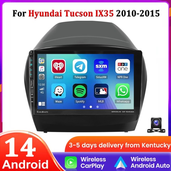 ESSGOO 4+64G Android14 Carplay For Hyundai Tucson Ix35 2010-2015 Car