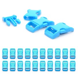 'Set of 20 3/8 Paracord Bracelet PLASTIC BUCKLE/CLIP Closure (Click), Cords 29 mm x 15 mm, Colour: Light Blue – Ganzoo