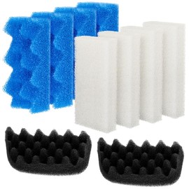 106/107 Bio Foam Replacement Aquarium Filter Media kit Compatible with Fluval 106/107 Canister Filters, Bio Foam Sponge Set - 4 White, 4 Blue & 2 Black Foam for Biological and Mechanical Filtration