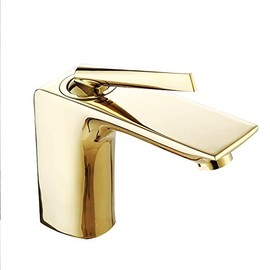 DUSJYOHRD Basin Faucets Modern White Chrome Brass Bathroom Sink Faucet Single Handle Hole Toilet Bath Mixer Water Tap Crane YLS837-11(Gold)