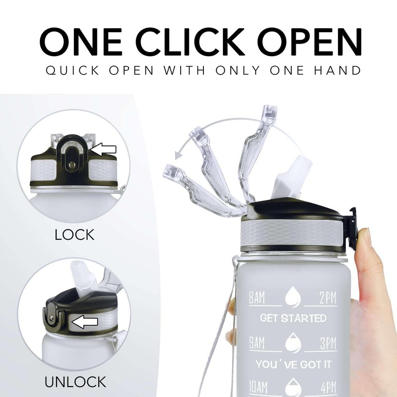 2002 Time Marked 1L Water Bottle with Straw and Neoprene