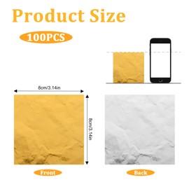 100 Pcs Gold Candy Foil Wrappers 3.1" x 3.1" Square Chocolate Wrappers, Candy Wrappers for Homemade Candy, Individual Gold Foil Paper for DIY Sweets Candy Chocolate Packaging