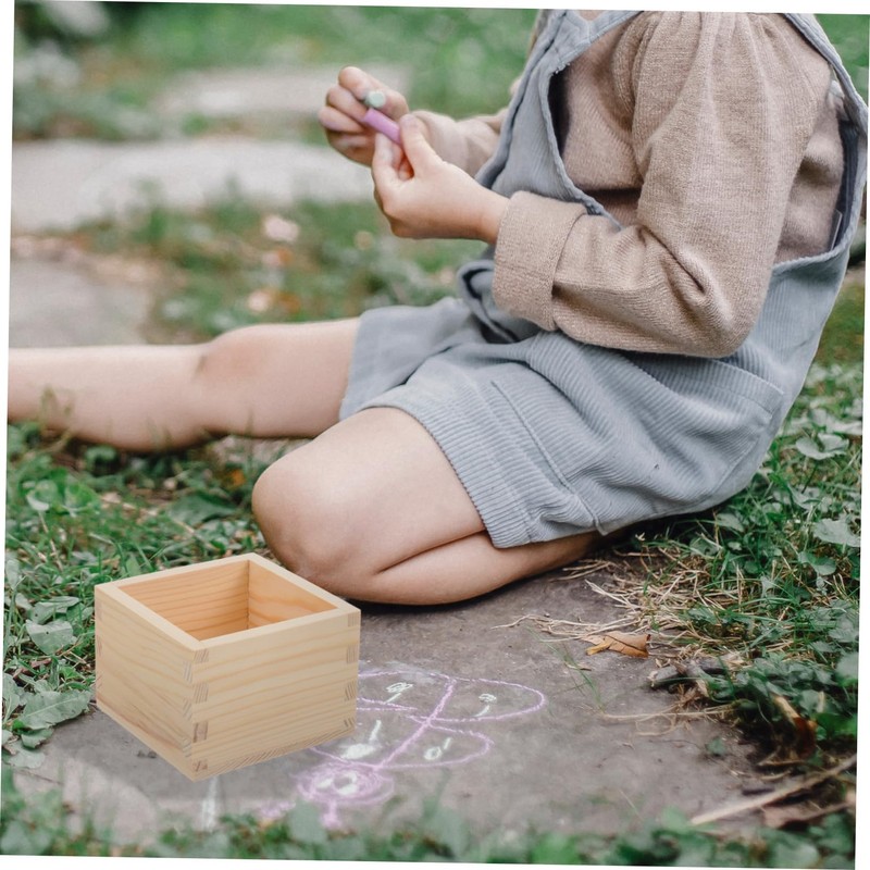 DOITOOL 4pcs Wooden Chalk Organizer Small No Lid Chalk Storage