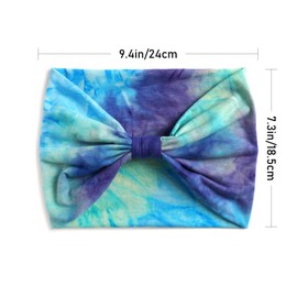 Alexis Leroy Women's Boho Batik Hair Bands, Elastic, Soft, Yoga, Sports, Sweatband, Hair Accessories, 3 Pieces, Natural Set