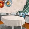 Japondi Beige Oval Fabric Tablecloth Cotton Polyester Fabric Washable Easy