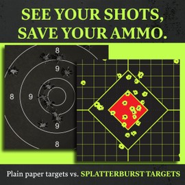 Splatterburst Targets - 18 x 24 inch - Sight in Splatter Target - Easily See Your Shots Burst Bright Fluorescent Yellow Upon Impact - Made in USA (25 Pack)