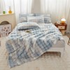 chovy Kids Girls Rabbit Plush Blue White Comforter Sets Twin/Full