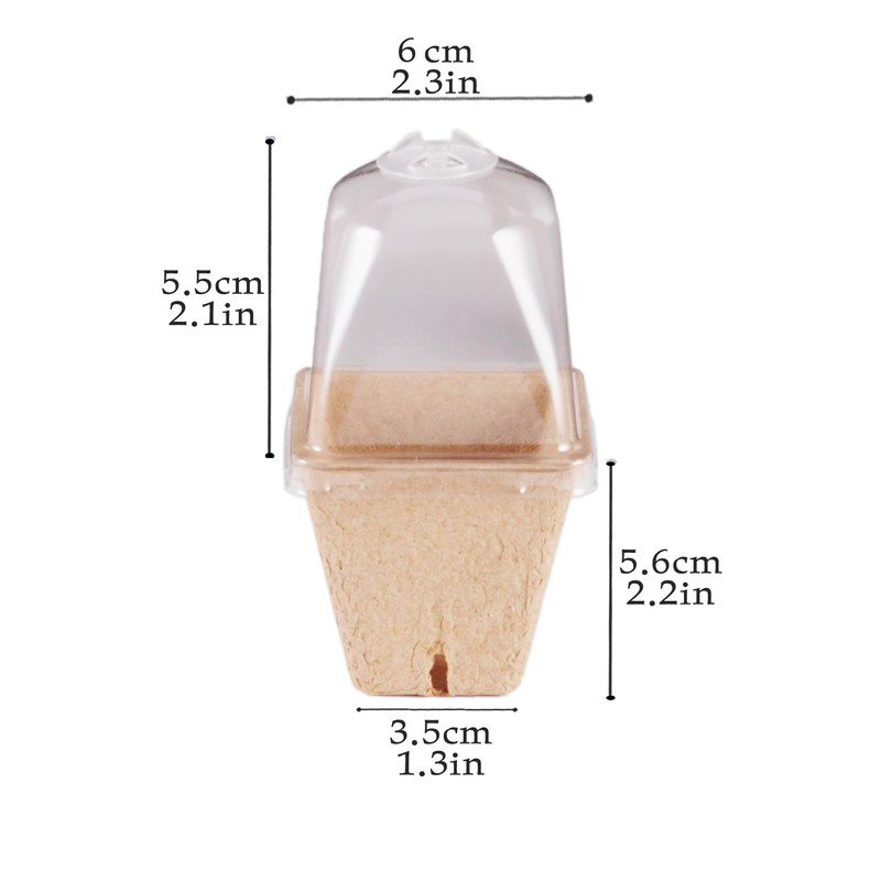 QYINXIU 20 Pcs Biodegradable Nursery Pots, Seeding Starter Pots for