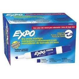 Expo Chisel Tip Dry Erase Marker, Blue, Pack of 144