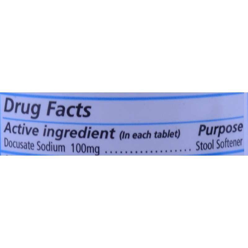 Major Dok Docusate Sodium 100mg Stool Softener Constipation Relief Tablet