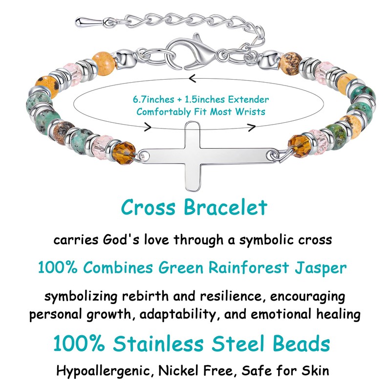 MFTRADING Sister Gifts for Sisters, Christian Cross Bracelet Jewelry Birthday