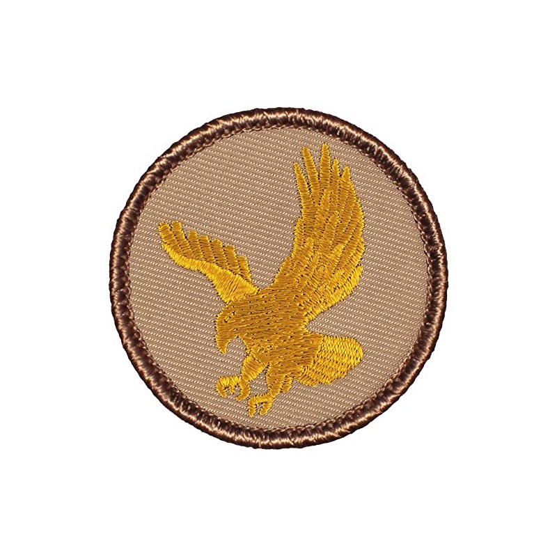 Gold Eagle Patrol Patch - 2" Diameter Round Embroidered Patch