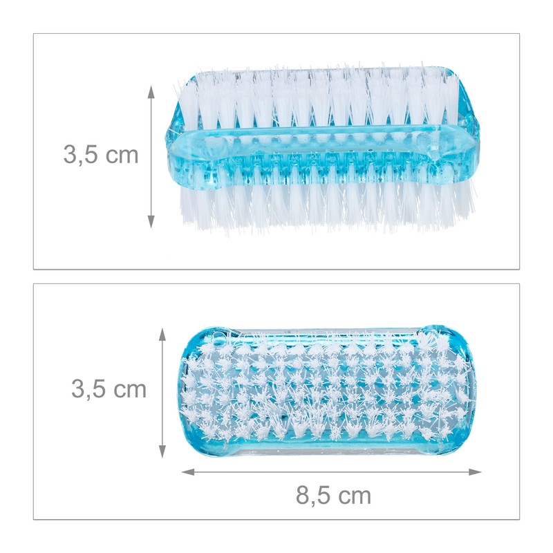 Relaxdays Nail Brush Set of 8 Double-Sided Hand Brush with