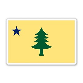 Squiddy Old Maine Flag - Vinyl Sticker Decal for Phone, Laptop, Water Bottle (3" Wide)