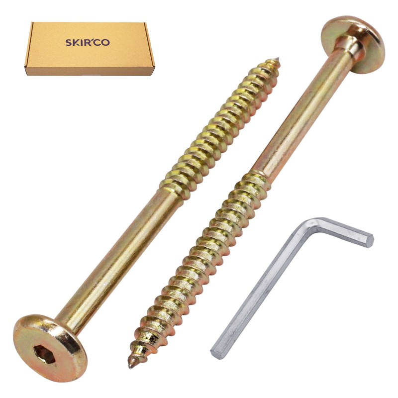 SKIR'CO (Pack of 30) Yellow Zinc Plated Wood Joining Screws