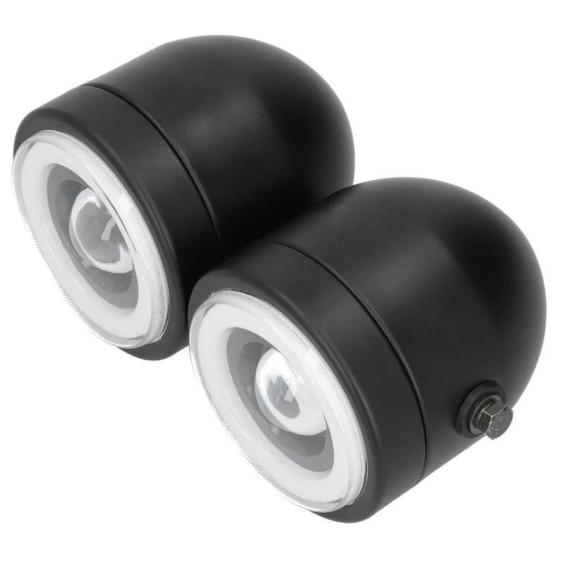 Universal LED Headlamp Double Lamps Round Angel Eyes High Low