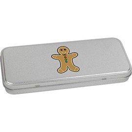 Azeeda 'Gingerbread Man' Metal Hinged Stationery Tin/Storage Box (TT00133616)