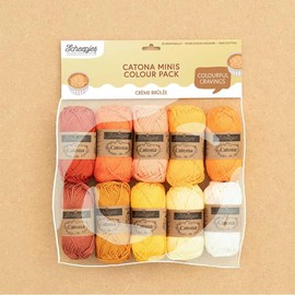 Scheepjes Yarn - Scheepjes Catona Color Pack – 10 x 25g Balls – 100% Mercerized Cotton – Assorted Colour (24958 - Crème Brûlée)