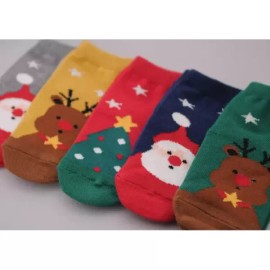 v메리데이 국산 유아 아동 양말 v메리데이(5족) 세트 아기 남아 여아 크리스마스 양말 선물용 Korean Baby Socks V-Mary Day (5 Pairs) Set for Kids Christmas Gift [Mixed Color]