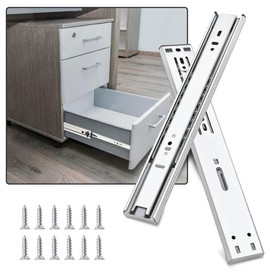 Soft Close Drawer Slides Full Extension 12 Inch Ball Bearing Drawer Slides Heavy Duty Drawer Slider Drawer Glides Side Mount Cabinet Sliders -1 Pairs