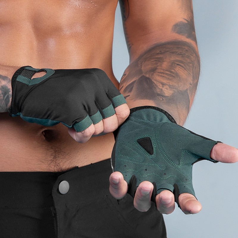 Fingerless Gloves Anti Slip Shock Absorbing Half Finger Gloves for