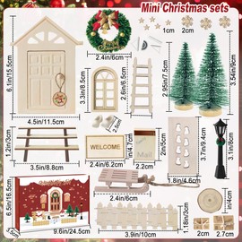 ROLLWAY 90 Pieces Miniature Gnome Accessories Construction Site Set, Christmas Gnome Door Accessories Complete Set Christmas Gnome Accessories Gnome House Gnome Doors Complete Gnome Construction Sites